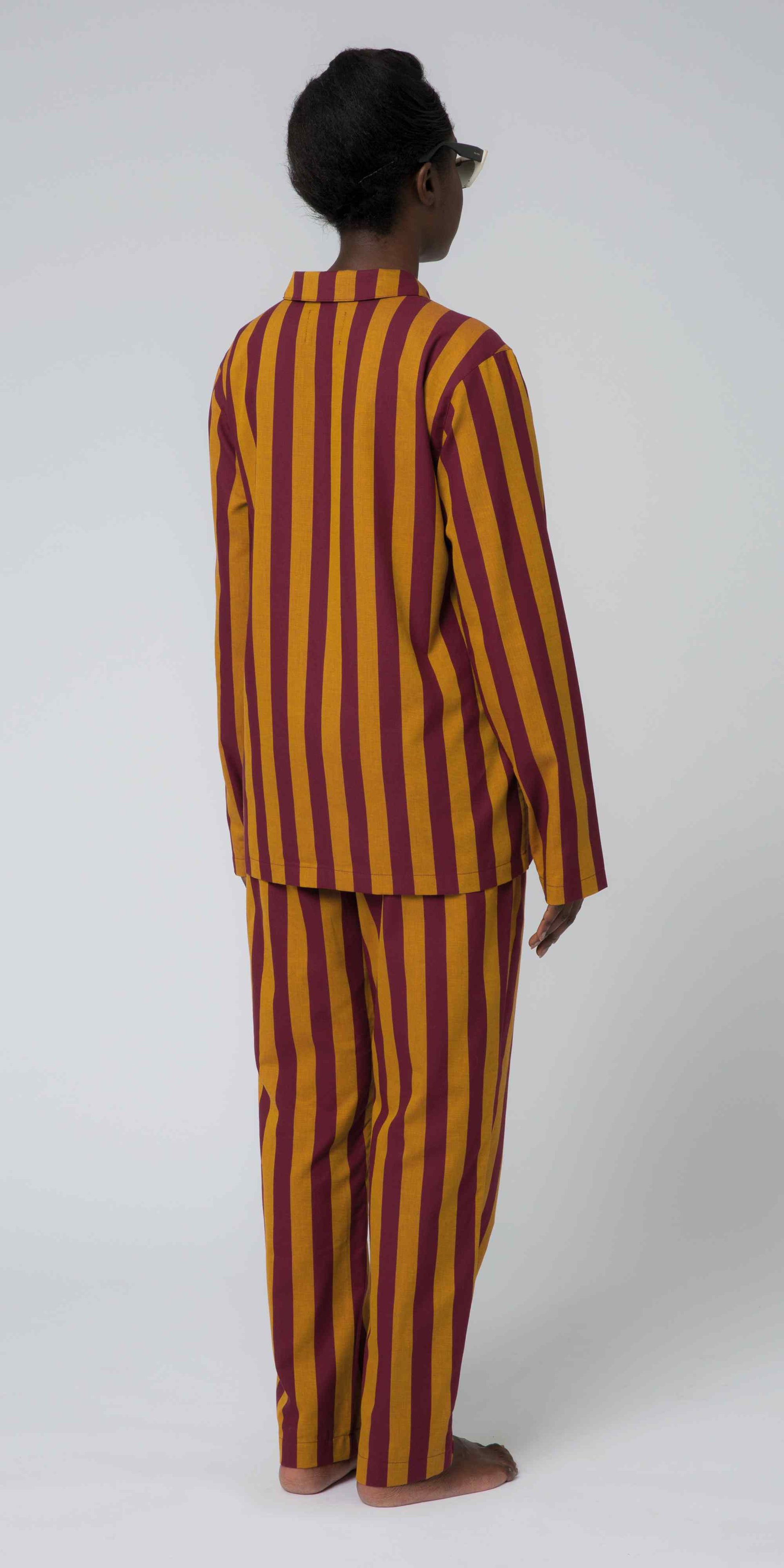 Uno Stripe Cabernet & Yellow Pyjama-2