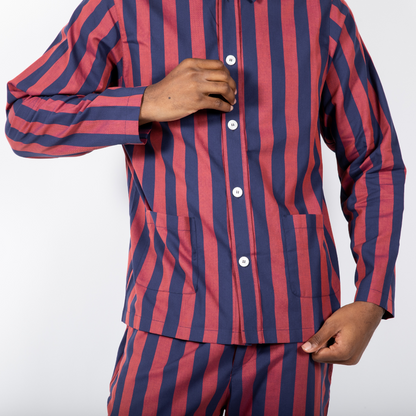 Uno Stripe Blue & Red Pyjama