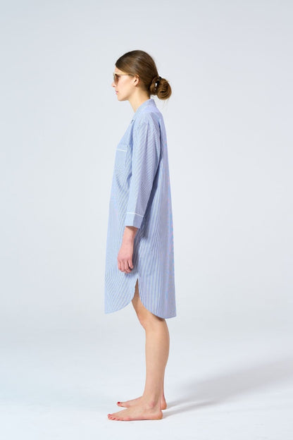 Sample Eve Long Blue & White Nightshirt
