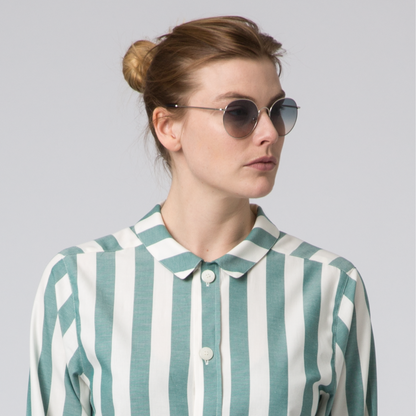 Uno Stripe Green & White Shirt