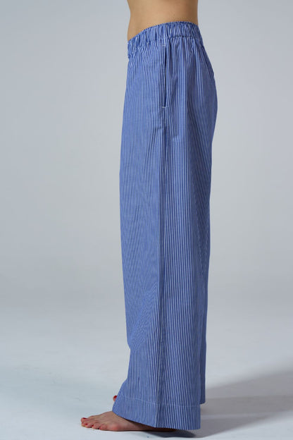 Poplin Pyjama Pants Blue & White