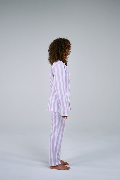 Uno Stripe Lavender & White Pyjama Shirt