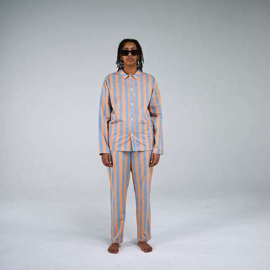 Sample Uno Stripe Orange & Blue Pyjama