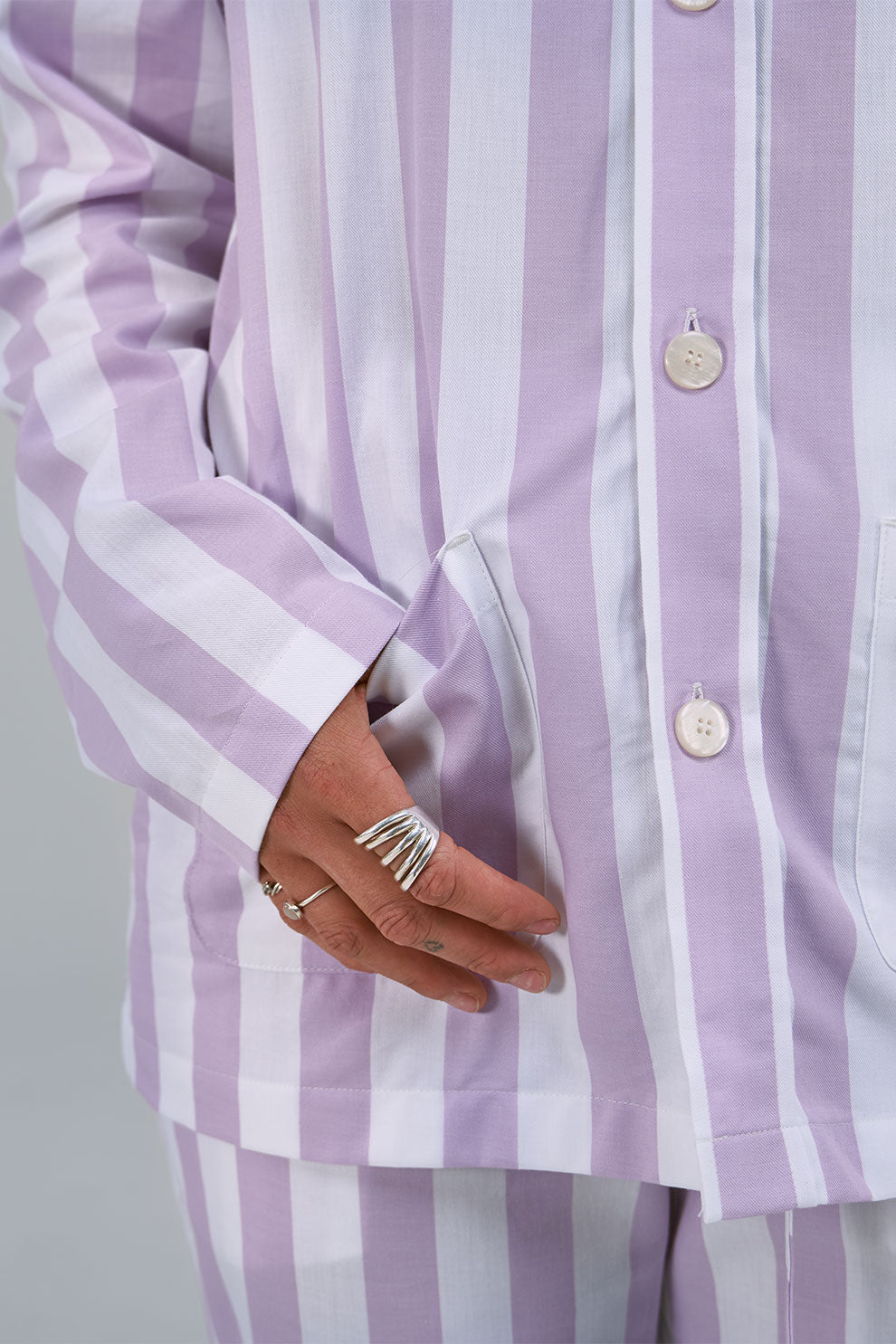 Uno Stripe Lavender & White Pyjama