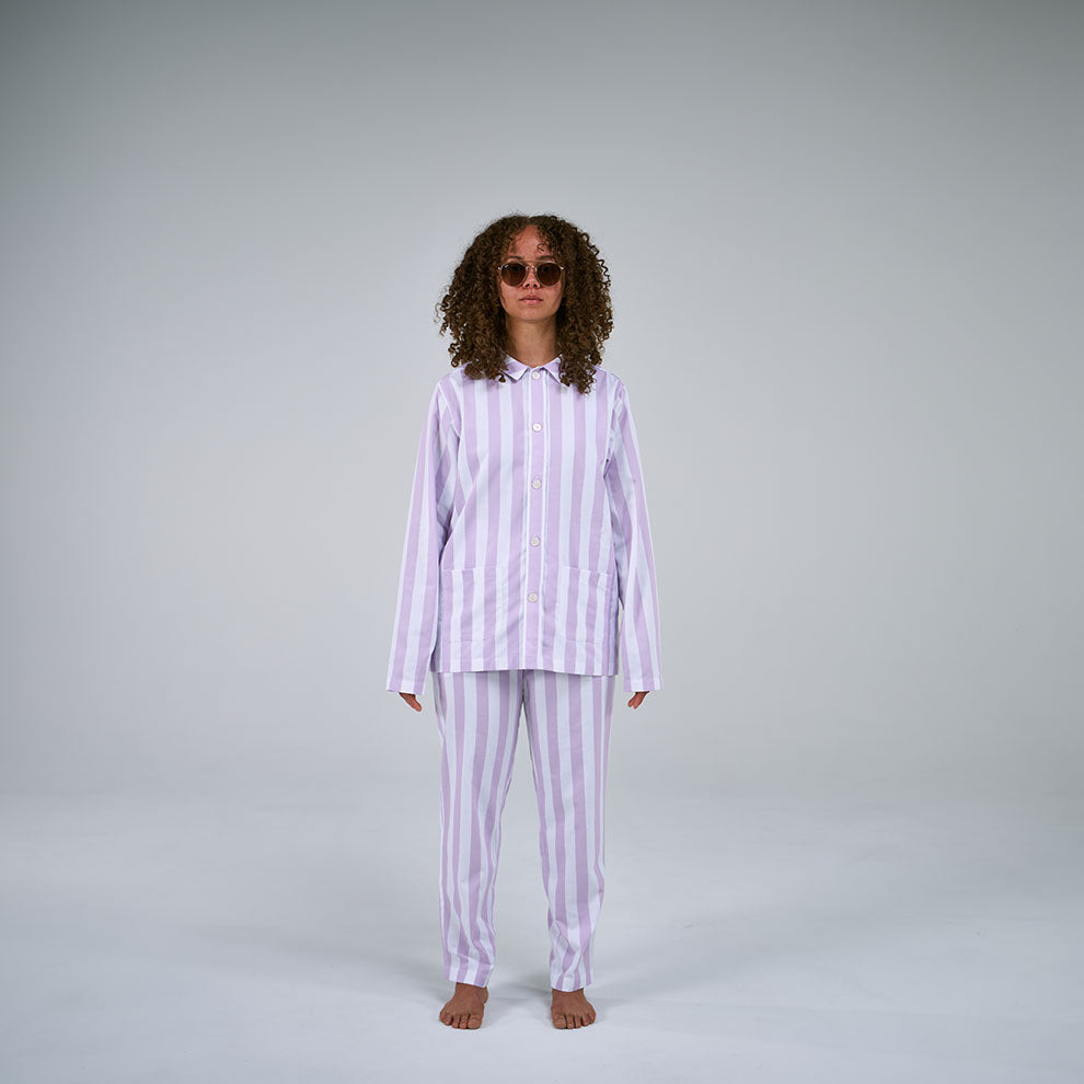 Uno Stripe Lavender & White Pyjama Shirt