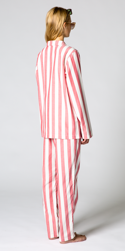Uno Stripe Light Red & White Pyjama-3