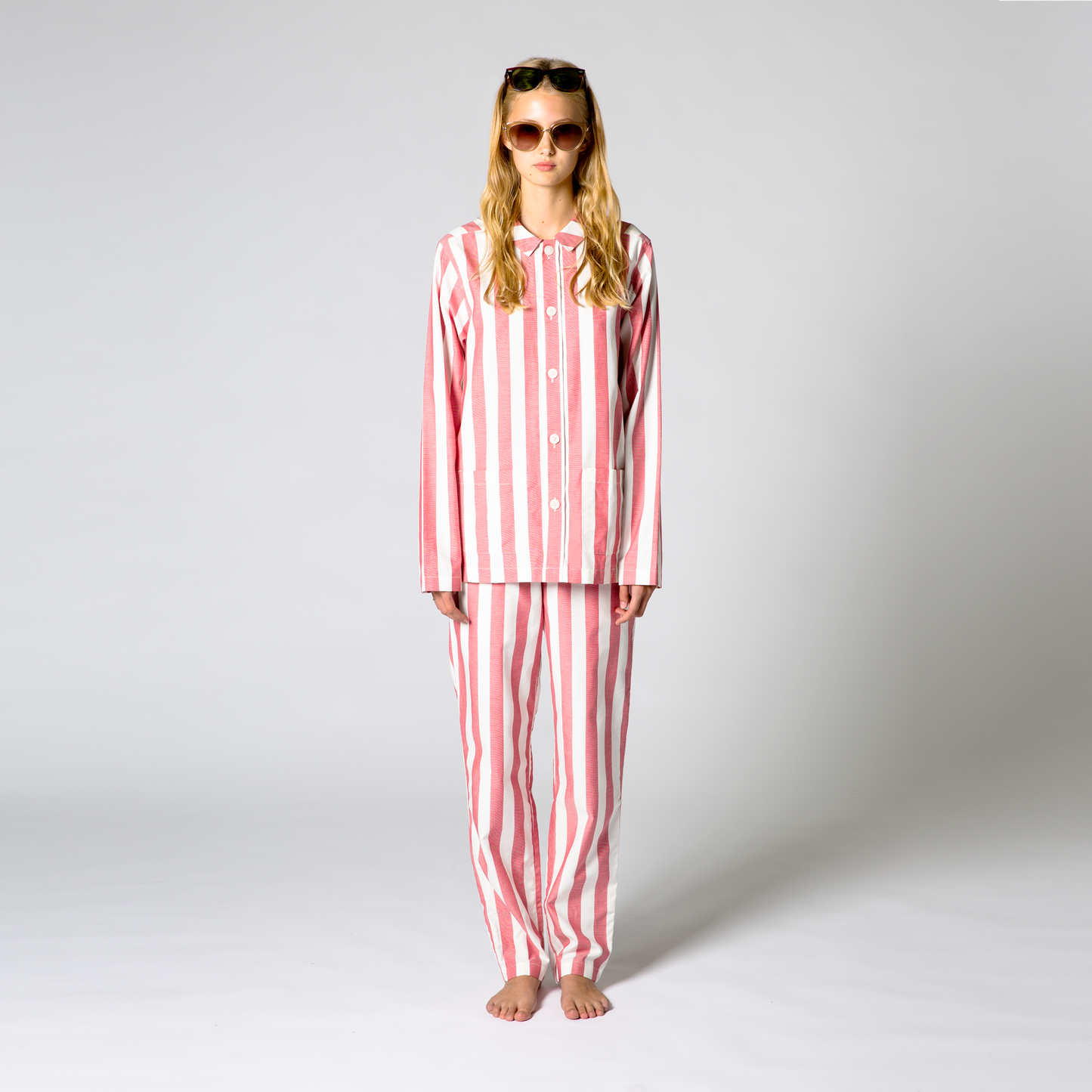 Uno Stripe Light Red & White Pyjama Pant