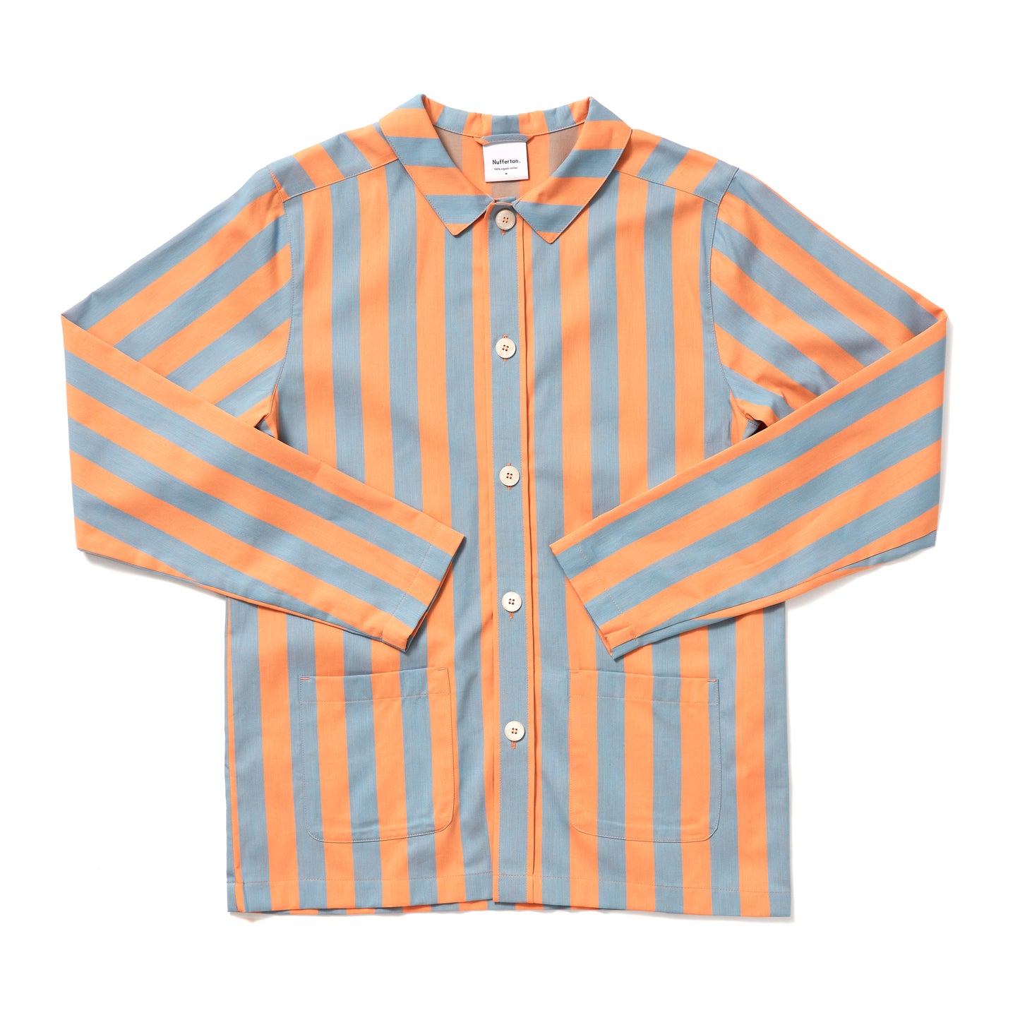Uno Stripe Orange & Blue Pyjama Shirt
