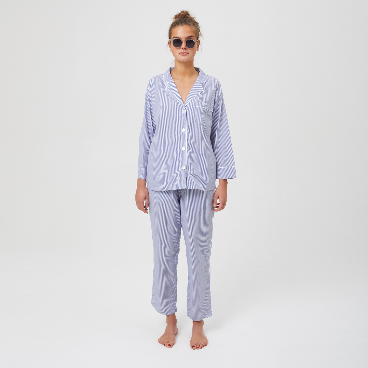 Eve Thin Stripe Blue & White Pyjama-1