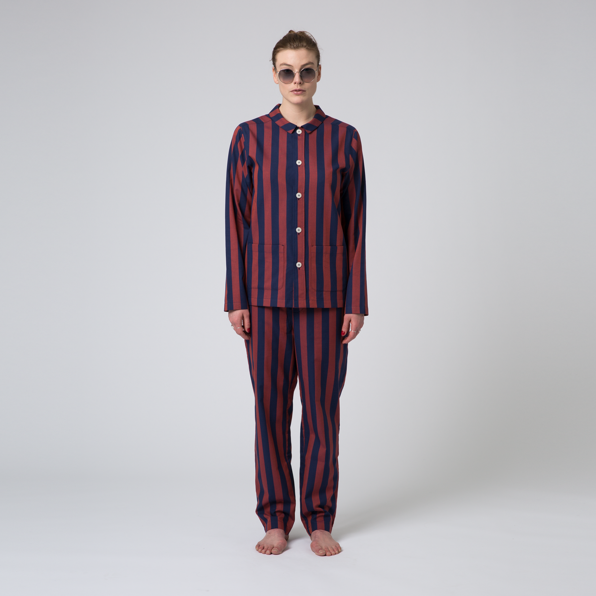 Uno Stripe Blue & Red Pyjama-1