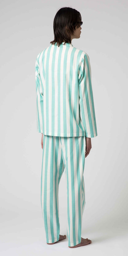 Uno Stripe Turquoise & White Pyjama-2