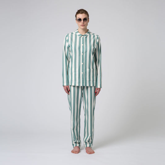 Uno Stripe Green & White Pyjama-1