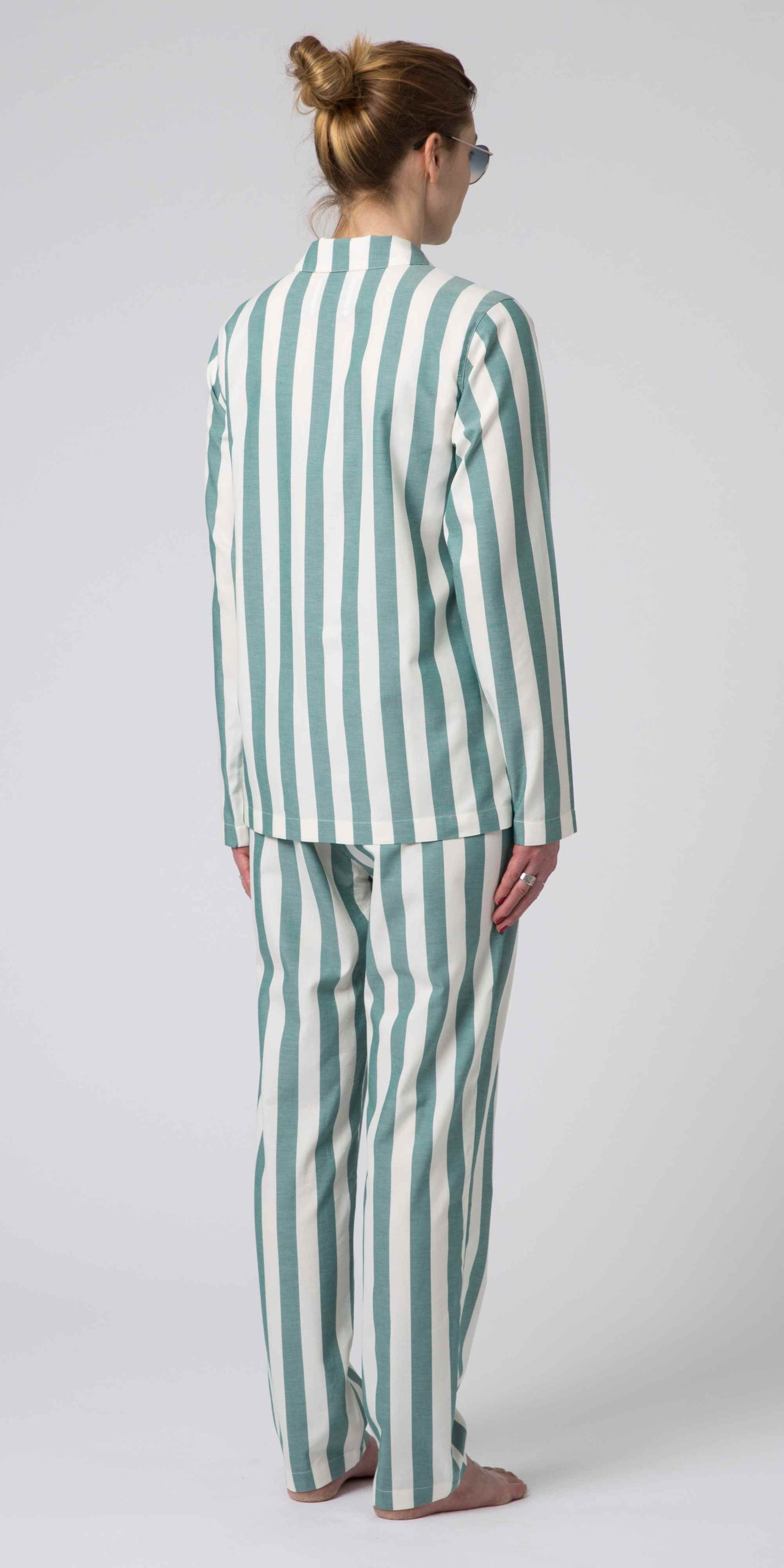 Uno Stripe Green & White Pyjama-2