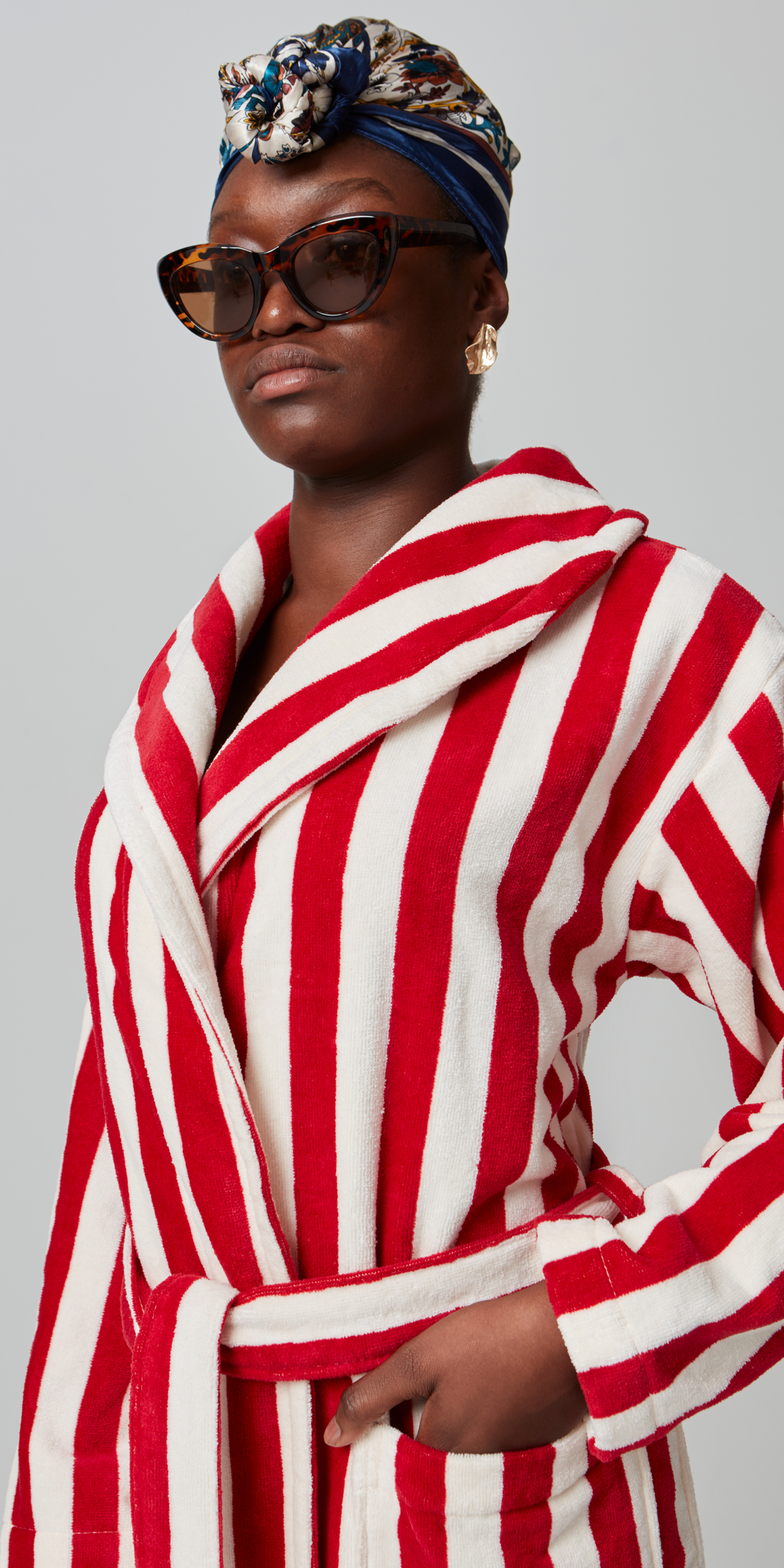 Roy Stripe Red & White Robes-3