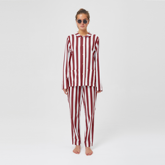 Uno Stripe Red & White Pyjama-1