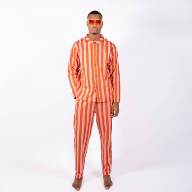 Uno Stripe Terracotta & Peach Pyjama - @Teklan edition-1