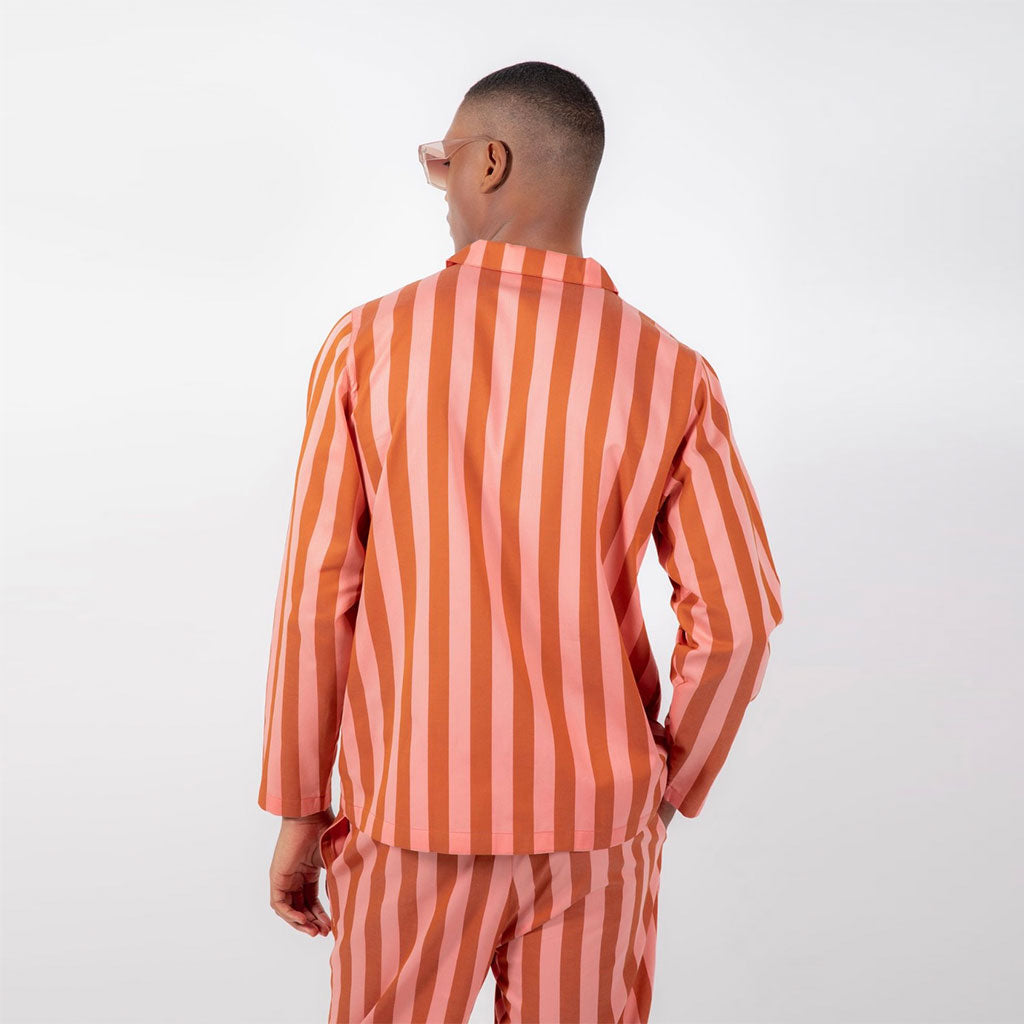 Uno Stripe Terracotta & Peach Pyjama - @Teklan edition-3