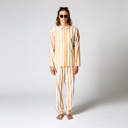 Uno Stripe Mustard & White Pyjama-1